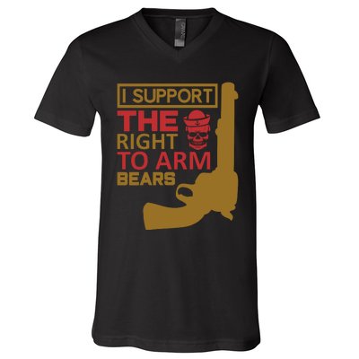 I Support The Right To Arm Bears V-Neck T-Shirt