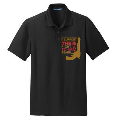 I Support The Right To Arm Bears Dry Zone Grid Polo