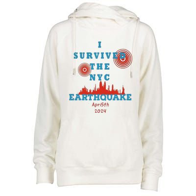 I Survived The Nyc Earthquake Womens Funnel Neck Pullover Hood