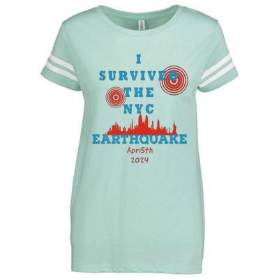 I Survived The Nyc Earthquake Enza Ladies Jersey Football T-Shirt