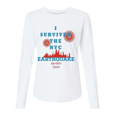 I Survived The Nyc Earthquake Womens Cotton Relaxed Long Sleeve T-Shirt