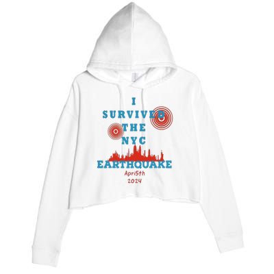 I Survived The Nyc Earthquake Crop Fleece Hoodie