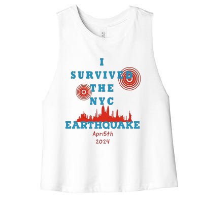 I Survived The Nyc Earthquake Women's Racerback Cropped Tank