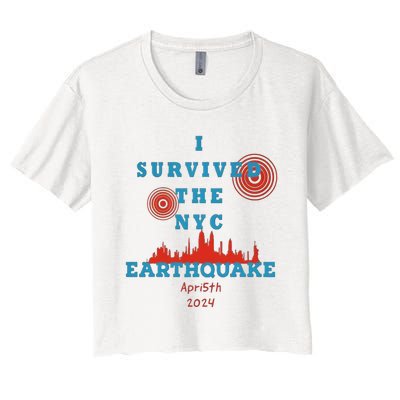 I Survived The Nyc Earthquake Women's Crop Top Tee