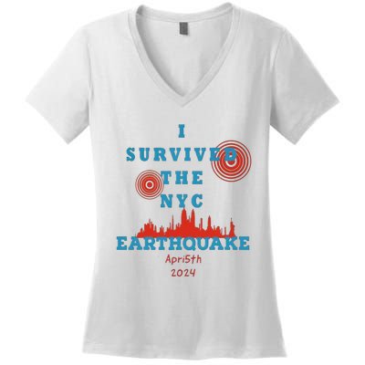 I Survived The Nyc Earthquake Women's V-Neck T-Shirt