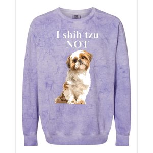 I Shih Tzu NOT Funny Shih Tzu Colorblast Crewneck Sweatshirt