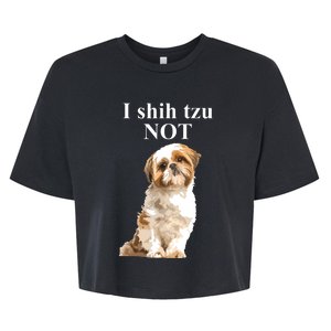 I Shih Tzu NOT Funny Shih Tzu Bella+Canvas Jersey Crop Tee