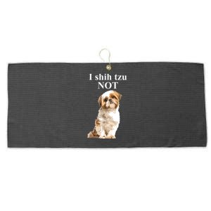 I Shih Tzu NOT Funny Shih Tzu Large Microfiber Waffle Golf Towel