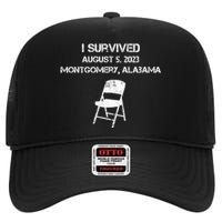 I Survived The Riverboat Brawl Alabama Funny Folding Chair Trending High Crown Mesh Back Trucker Hat