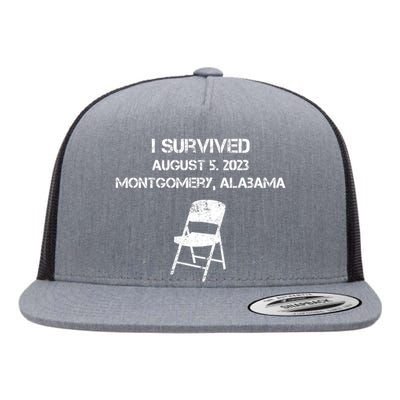 I Survived The Riverboat Brawl Alabama Funny Folding Chair Trending Flat Bill Trucker Hat