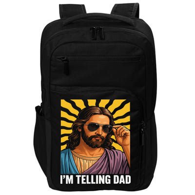 I Saw That Im Telling Dad Funny Religious Christian Jesus Impact Tech Backpack