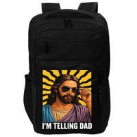 I Saw That Im Telling Dad Funny Religious Christian Jesus Impact Tech Backpack