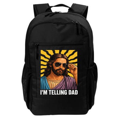 I Saw That Im Telling Dad Funny Religious Christian Jesus Backpack