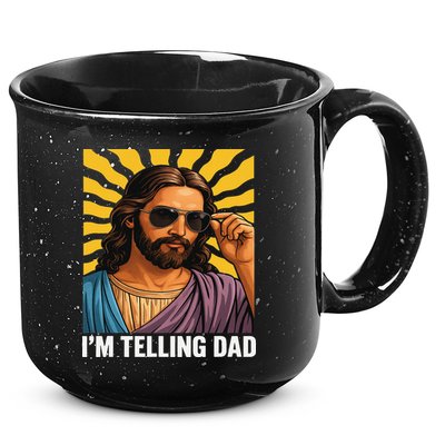 I Saw That Im Telling Dad Funny Religious Christian Jesus 15oz Campfire Ceramic Mug