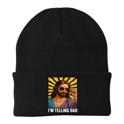 I Saw That Im Telling Dad Funny Religious Christian Jesus Beanie