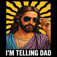 I Saw That Im Telling Dad Funny Religious Christian Jesus Drawstring Bag