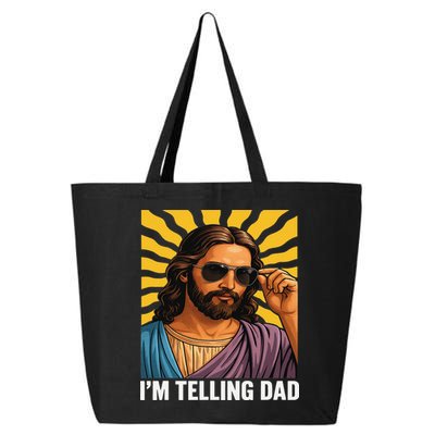I Saw That Im Telling Dad Funny Religious Christian Jesus 25L Jumbo Tote