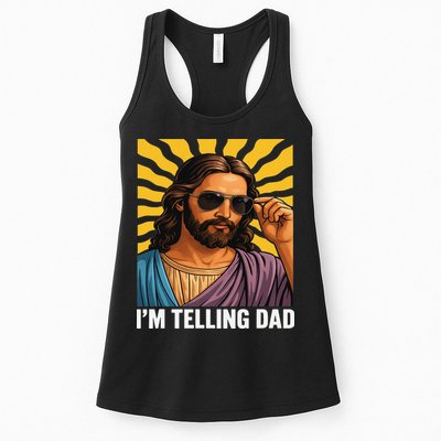 I Saw That Im Telling Dad Funny Religious Christian Jesus Womens Tank Top