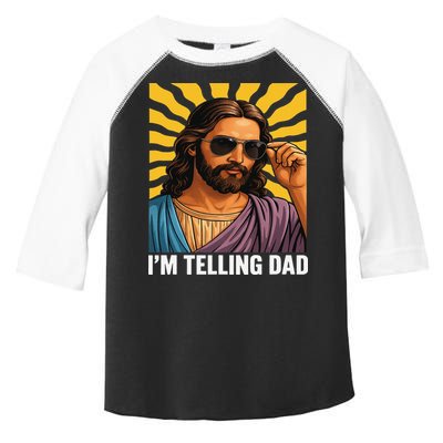 I Saw That Im Telling Dad Funny Religious Christian Jesus Toddler Fine Jersey T-Shirt