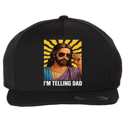 I Saw That Im Telling Dad Funny Religious Christian Jesus Wool Snapback Cap
