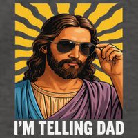I Saw That Im Telling Dad Funny Religious Christian Jesus Vector Backpack