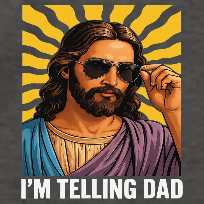 I Saw That Im Telling Dad Funny Religious Christian Jesus Vector Backpack