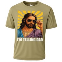 I Saw That Im Telling Dad Funny Religious Christian Jesus Cooling Performance Crew T-Shirt