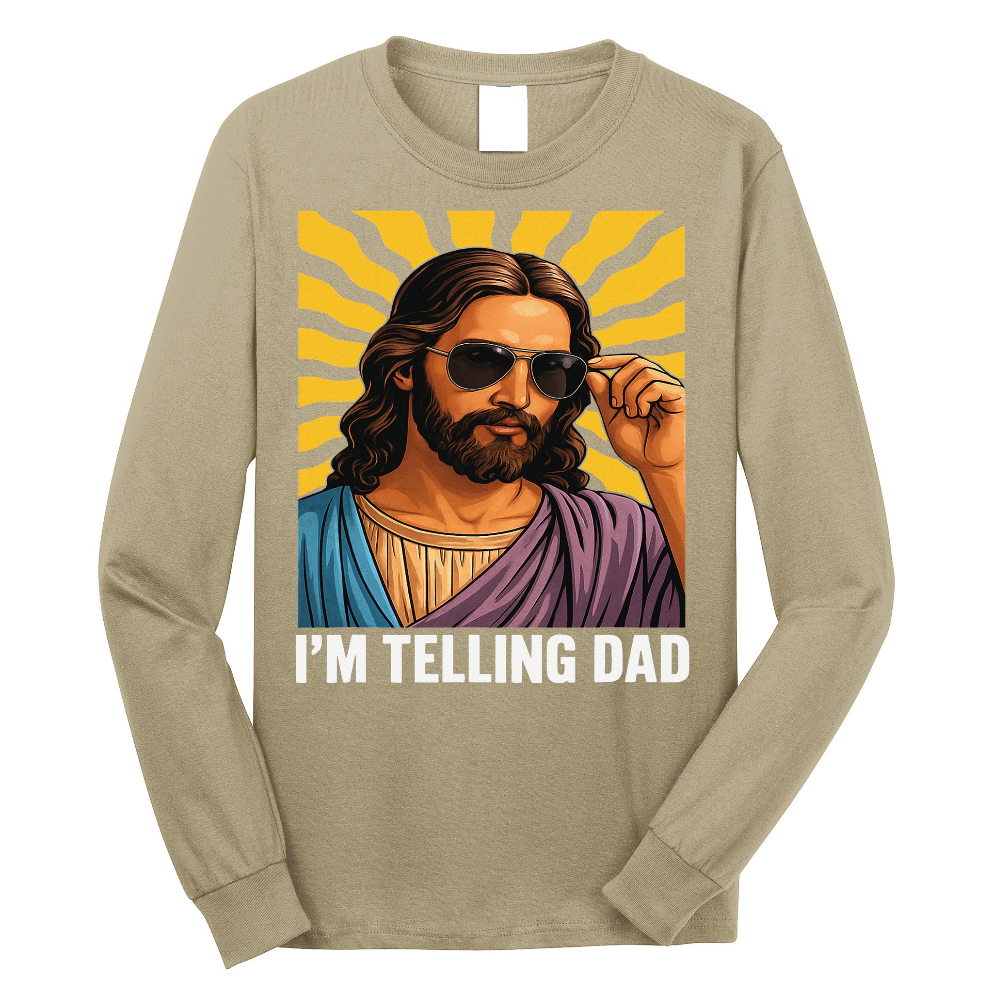 I Saw That Im Telling Dad Funny Religious Christian Jesus Long Sleeve Shirt