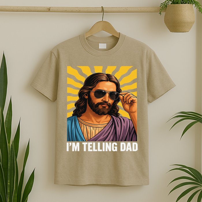 I Saw That Im Telling Dad Funny Religious Christian Jesus T-Shirt