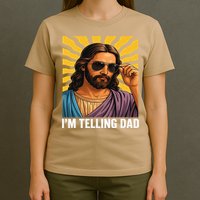I Saw That Im Telling Dad Funny Religious Christian Jesus T-Shirt