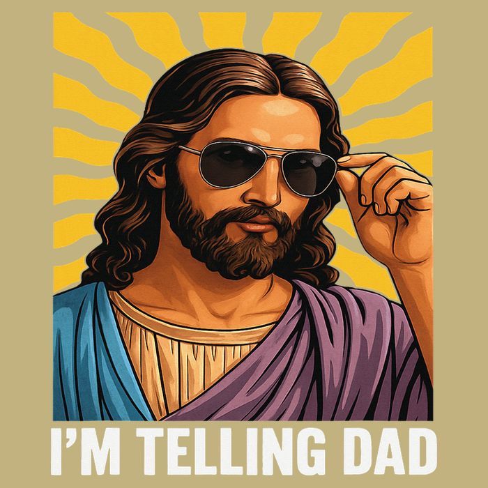 I Saw That Im Telling Dad Funny Religious Christian Jesus T-Shirt