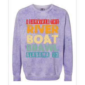 I Survived The Riverboat Brawl Alabama Funny Montgomery AL Colorblast Crewneck Sweatshirt