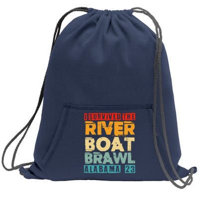 I Survived The Riverboat Brawl Alabama Funny Montgomery AL Sweatshirt Cinch Pack Bag