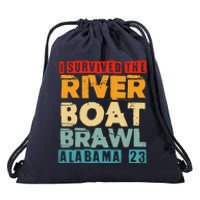 I Survived The Riverboat Brawl Alabama Funny Montgomery AL Drawstring Bag