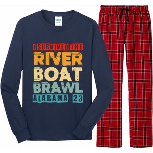 I Survived The Riverboat Brawl Alabama Funny Montgomery AL Long Sleeve Pajama Set