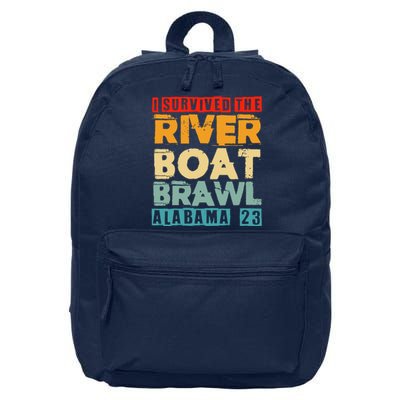 I Survived The Riverboat Brawl Alabama Funny Montgomery AL 16 in Basic Backpack