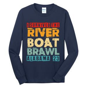 I Survived The Riverboat Brawl Alabama Funny Montgomery AL Tall Long Sleeve T-Shirt