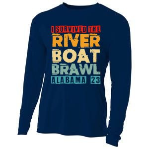 I Survived The Riverboat Brawl Alabama Funny Montgomery AL Cooling Performance Long Sleeve Crew