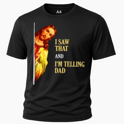 I Saw That IM Telling Dad Funny Religious Christian Jesus Cooling Performance Crew T-Shirt