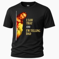 I Saw That IM Telling Dad Funny Religious Christian Jesus Cooling Performance Crew T-Shirt