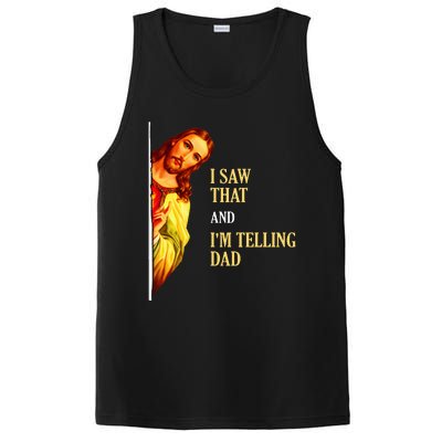 I Saw That IM Telling Dad Funny Religious Christian Jesus PosiCharge Competitor Tank