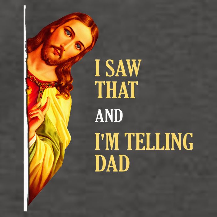 I Saw That IM Telling Dad Funny Religious Christian Jesus Vector Backpack