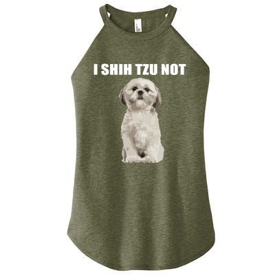 I Shih Tzu Not Women’s Perfect Tri Rocker Tank