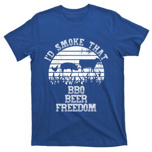 Id Smoke That Barbecue Us Flag Bbq Beer Freedom Great Gift T-Shirt