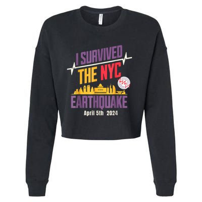 I Survived The Nyc Earthquake Cropped Pullover Crew