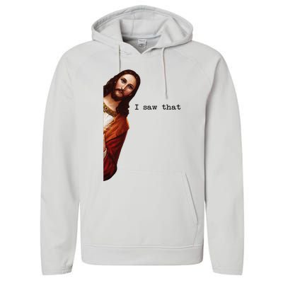 I Saw That Funny Jesus Christian Performance Fleece Hoodie