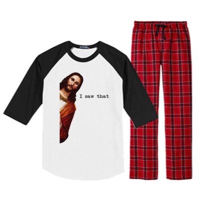 I Saw That Funny Jesus Christian Raglan Sleeve Pajama Set