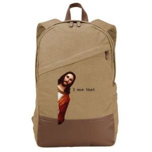 I Saw That Funny Jesus Christian Cotton Canvas Backpack