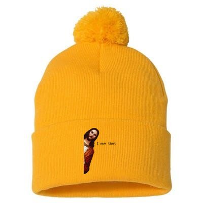 I Saw That Funny Jesus Christian Pom Pom 12in Knit Beanie