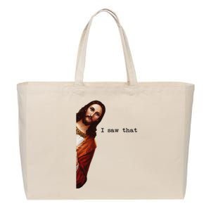 I Saw That Funny Jesus Christian Cotton Canvas Jumbo Tote